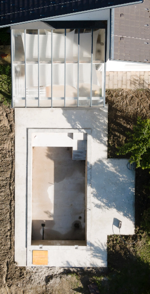 Pose de la piscine et coulage